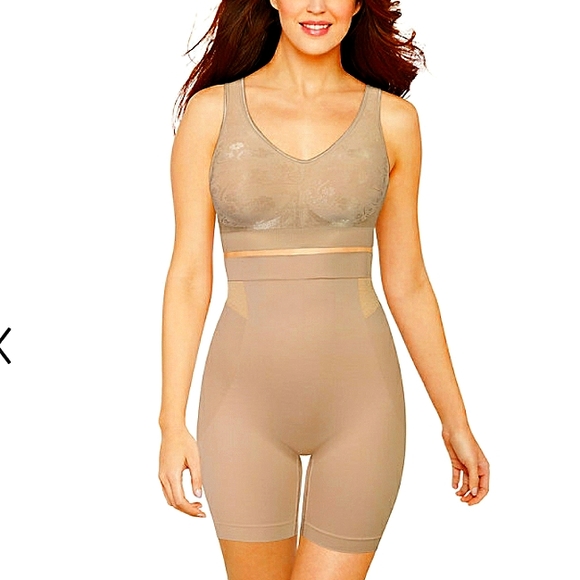☆NWT☆BALI☆Plus Size 2X Nude High Waist Shapewear☆Slims thighs/stomach/Lifts Butt - Picture 3 of 16